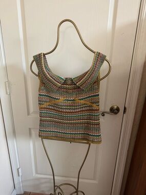 Chanel Multi Color Knit Sleeveless Top